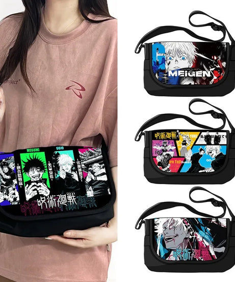 Anime Jujutsu Kaisen Shoulder Gojo Satoru Ryomen Sukuna Handbag Messenger Bag Phone Holder Storage Bags for Travel