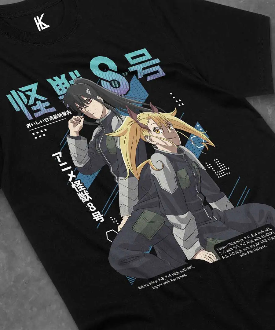 Ashiro X Kikoru Kaiju No 8 Mina Shiro Kaiju Manga Anime Unisex T-Shirt Soft Tee All Sizes Cotton