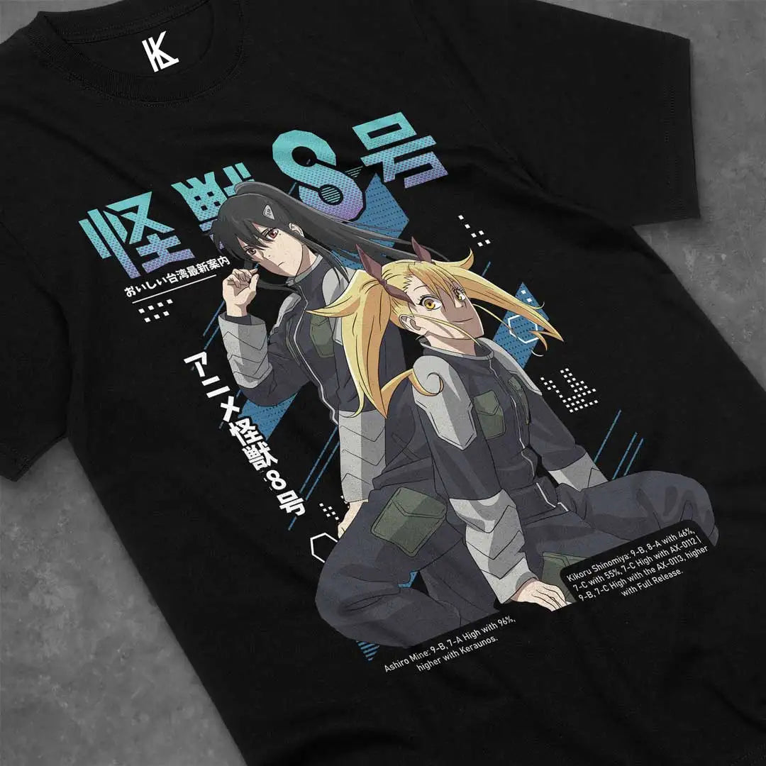 Ashiro X Kikoru Kaiju No 8 Mina Shiro Kaiju Manga Anime Unisex T-Shirt Soft Tee All Sizes Cotton