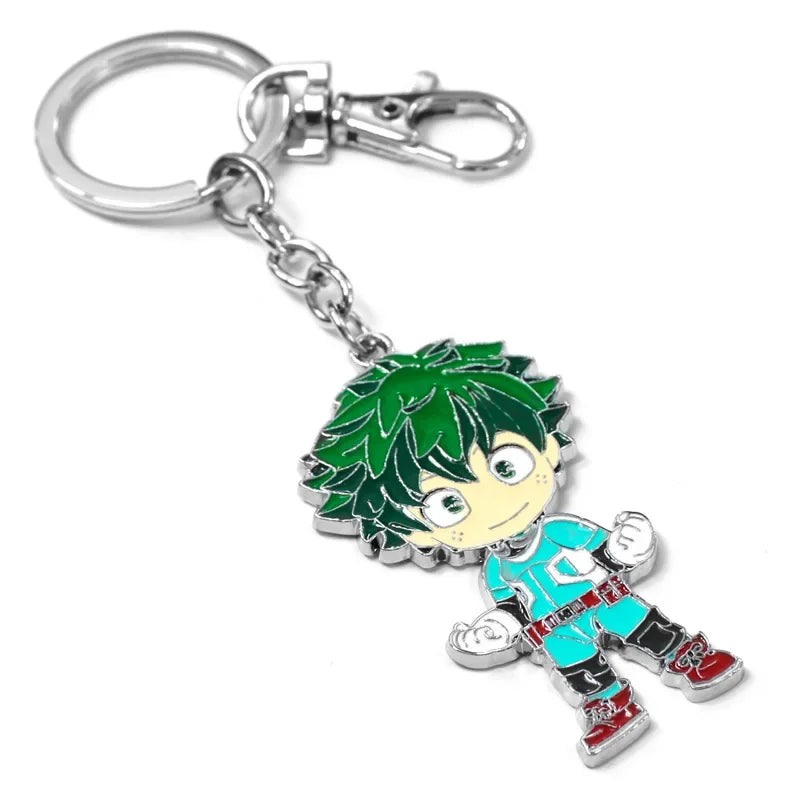 My Hero Academia Anime Metal Keychain With Midoriya Izuku Cosplay Accessories Colorful Pendant for Gift