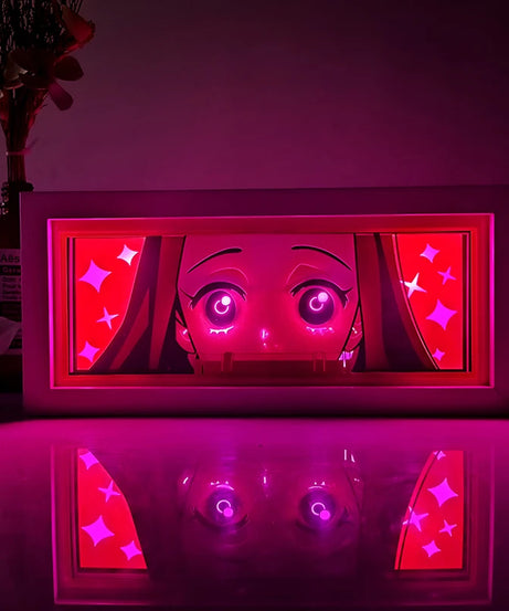 Anime  series paper-cut light room bedroom night light atmosphere light remote control colorful light box