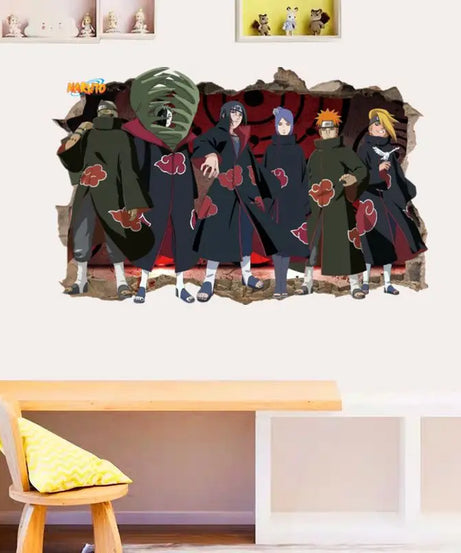 Naruto 3D Stereoscopic Wall Sticker Personality Naruto Student Dormitory Poster Wallpaper Self Adhesive Interior Decoration