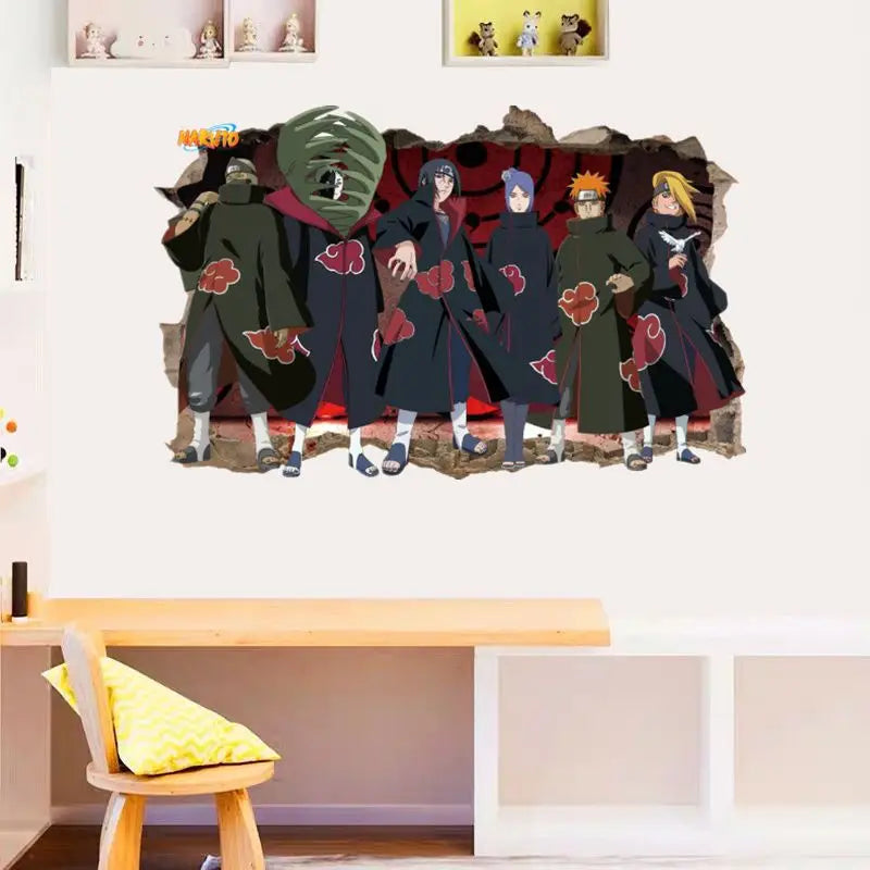 Naruto 3D Stereoscopic Wall Sticker Personality Naruto Student Dormitory Poster Wallpaper Self Adhesive Interior Decoration