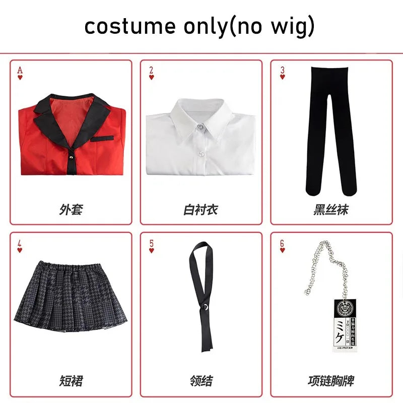 Yumeko Jabami Cosplay Costume School Uniforms Jabami Yumeko Outfits Full Set with Stockings Girl JK School Uniform For Comic Con