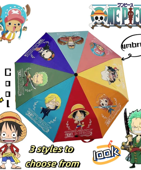 Monkey· D·Luffy Roronoa Zoro Cute Simple Cute Anime Peripheral Sunscreen Sun and Rain Dual Purpose Automatic Umbrella