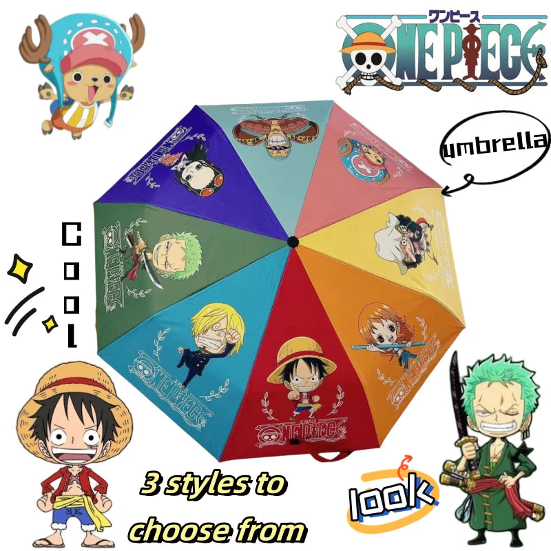 Monkey· D·Luffy Roronoa Zoro Cute Simple Cute Anime Peripheral Sunscreen Sun and Rain Dual Purpose Automatic Umbrella