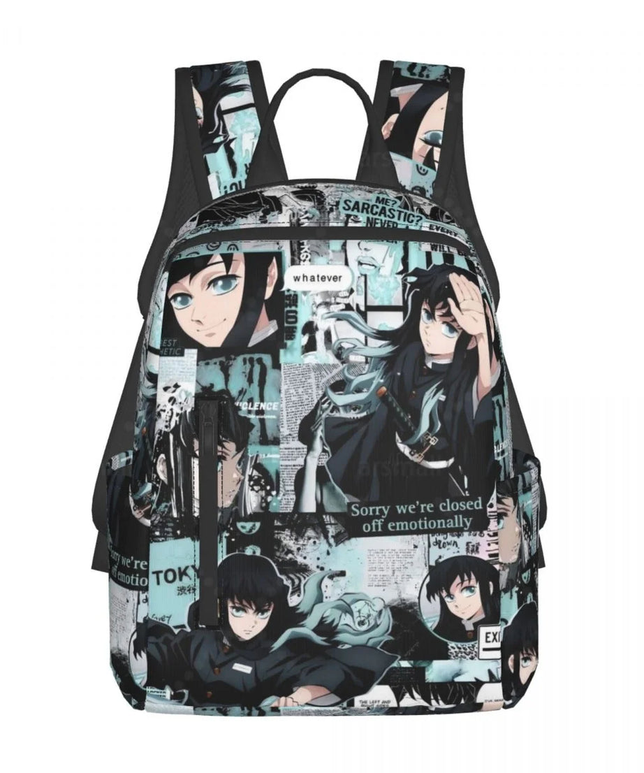 Cute Anime Muichiro TokitoTravel Backpack College Book Bag for Men Women Lightweight Casual Should Bags for Outdoor Sports
