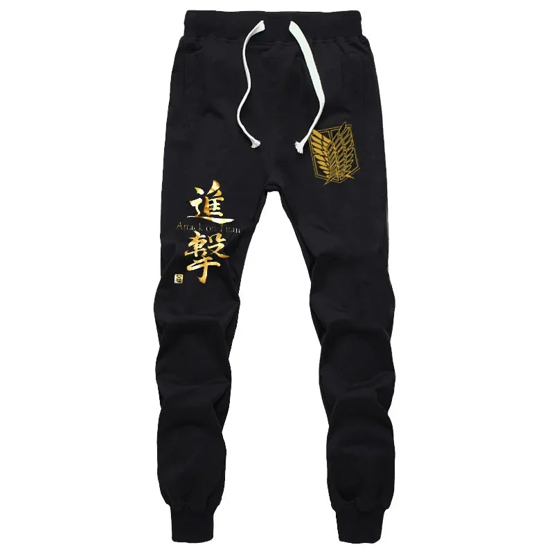 New Fashion Anime Attack on Titan Sports Sweat Breathable Pants Students Men Women Print Cotton Straight Pants Jogging Long Pant