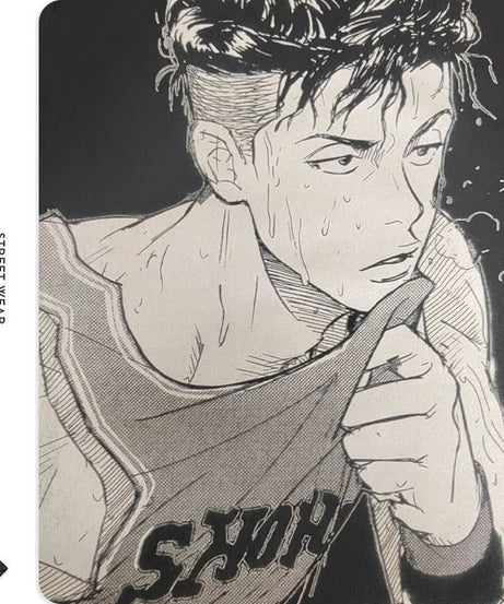 Hanamichi Rukawa Haruko T Shirt Slam Anime Dunk Sendou Vintage Washed Tops Tees Short Sleeve Manga Graphic T-shirt Man Cotton