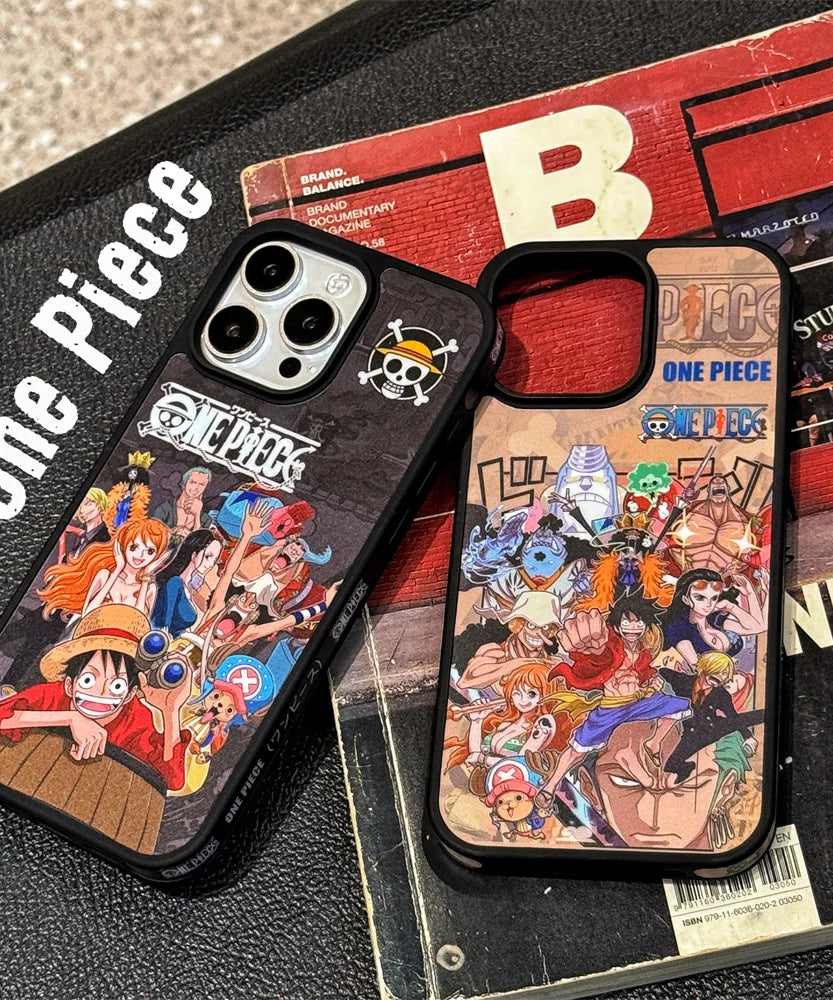 One Piece Family Members Phone Cases for iphone 12 13 14 15 16 pro max 15pro Full Cover Painting Soft Bumper Phonecase