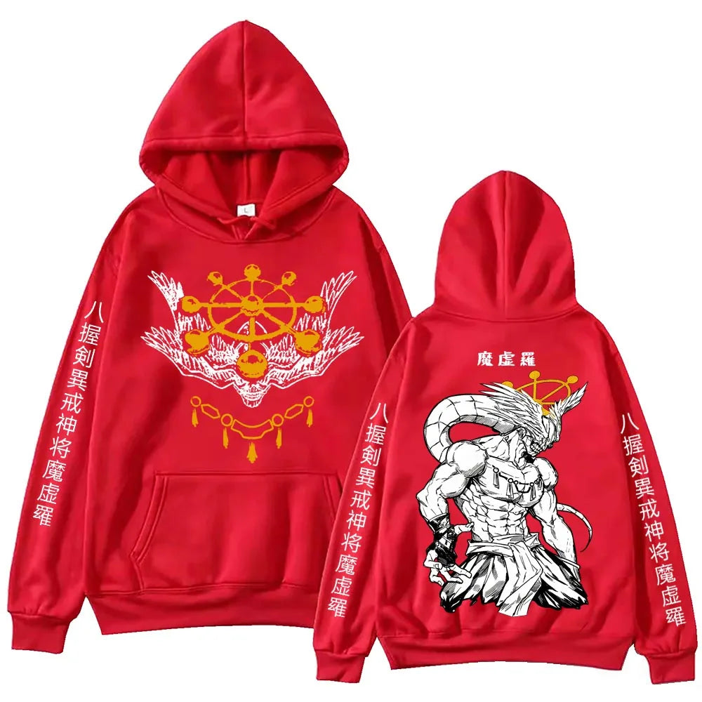 Anime Jujutsu Kaisen Mahoraga Graphic Hoodie – Harajuku Casual Pullover Sweatshirt for Men & Women 8