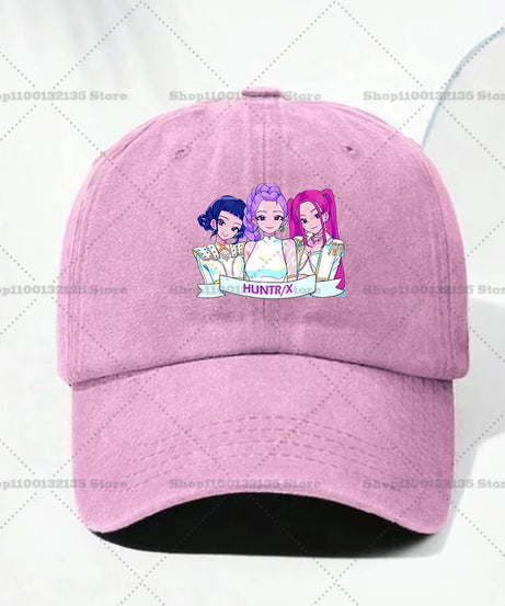 Kpop Demon Hunteres Baseball Cap for Girls Boys Summer Adjustable Sun Hat Anime Cute Retro Sunbonnet Adult Women Headgear Gift