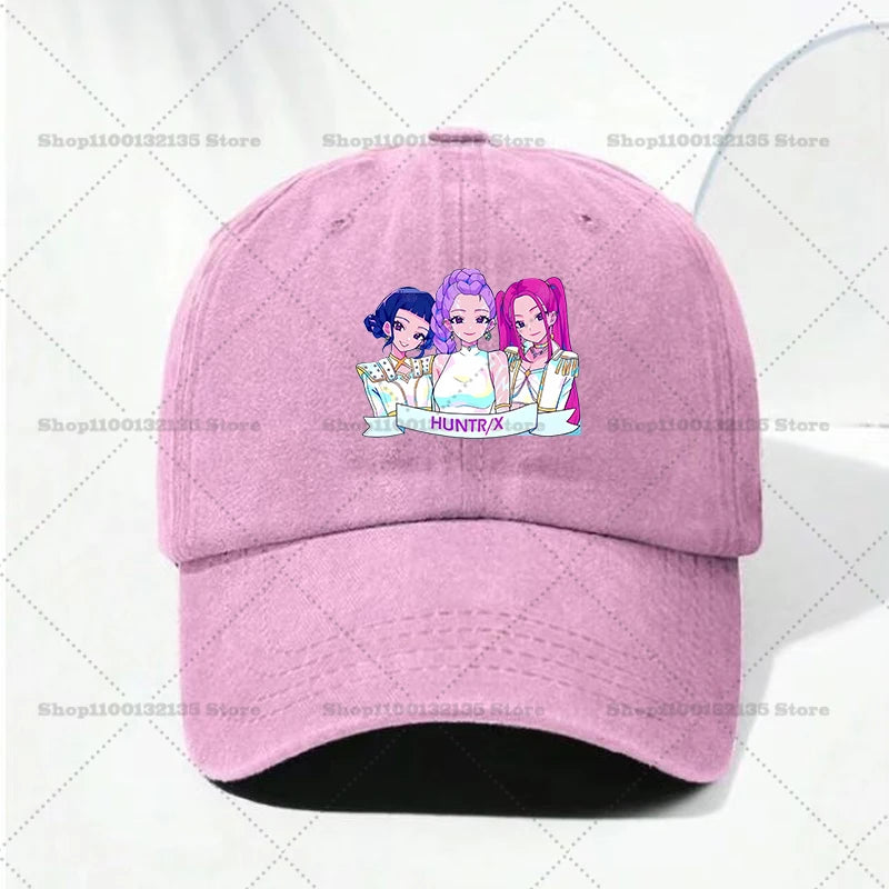 Kpop Demon Hunteres Baseball Cap for Girls Boys Summer Adjustable Sun Hat Anime Cute Retro Sunbonnet Adult Women Headgear Gift