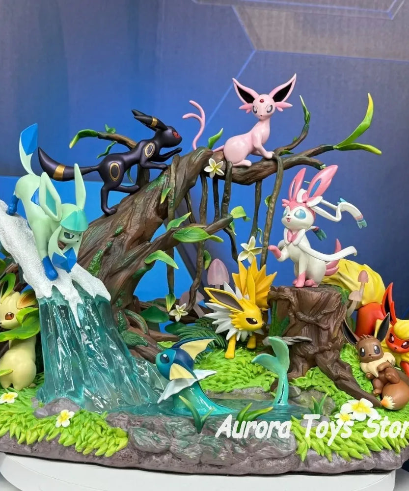 27cm/10.63in Anime Pokemon Figure Eeveelution Action Figure PVC Model Statue Collection Desktop Decoration Toys