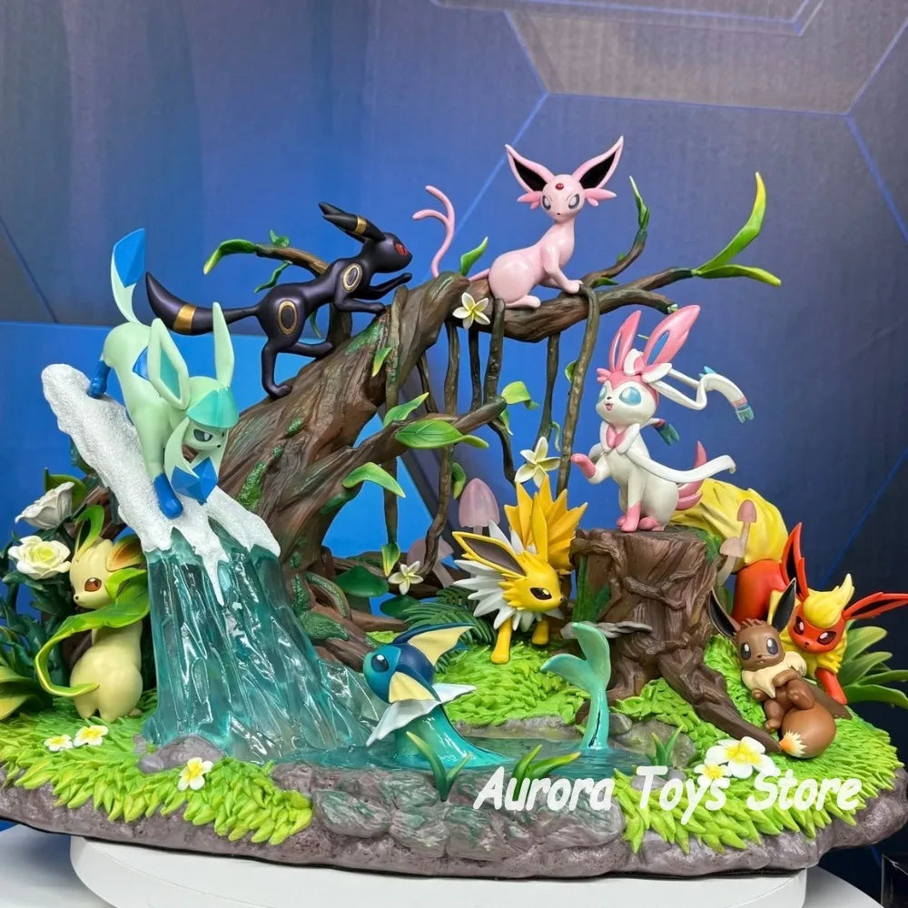 27cm/10.63in Anime Pokemon Figure Eeveelution Action Figure PVC Model Statue Collection Desktop Decoration Toys
