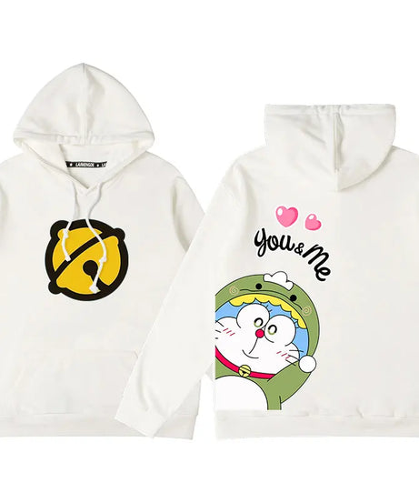 Doraemon Anime Hoodie – Cute Couple & Teen Pullover Jacket
