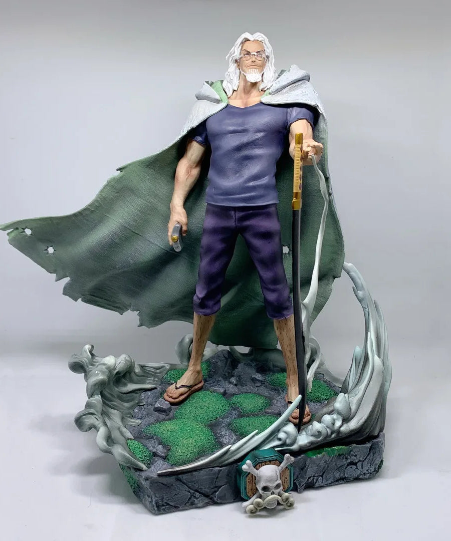 One Piece 32cm Silvers Rayleigh Action Figures Model Kit Anime Peripheral GK Toy Statue Holding Sword Desktop Ornament Boy Gift