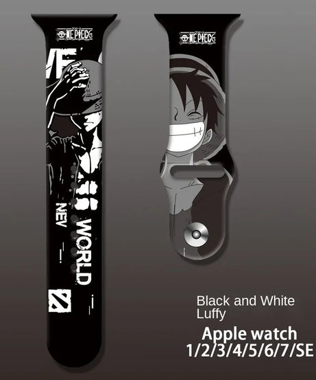 ONE PIECE Luffy Zoro Iwatch Strap Apple Watch Band for Iwatch 7 6 5 4 3 2 1 Se Anime Cartoon Kawaii Bracelet Replace Wristband