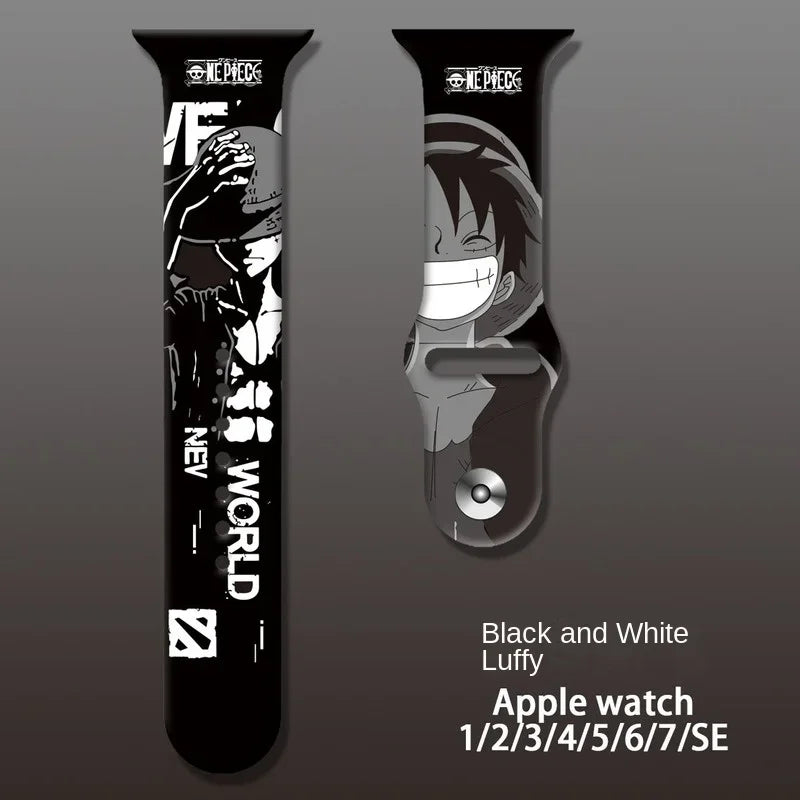ONE PIECE Luffy Zoro Iwatch Strap Apple Watch Band for Iwatch 7 6 5 4 3 2 1 Se Anime Cartoon Kawaii Bracelet Replace Wristband