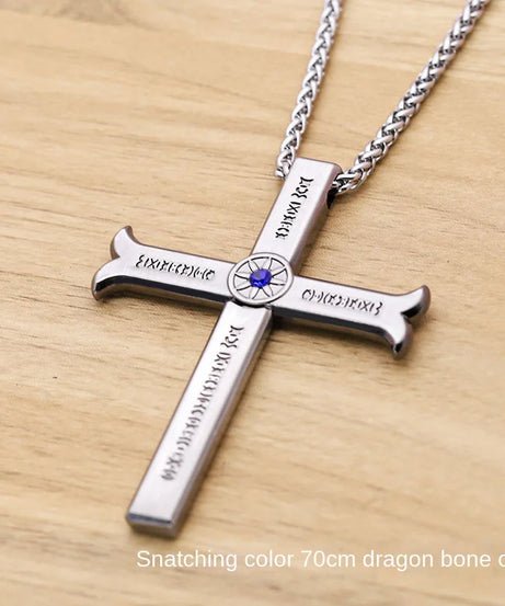 New One Piece Necklace Hawkeye Mihawk Necklace Black Blade Night Anime Peripheral Student Men and Women Pendant with Sheath Gi