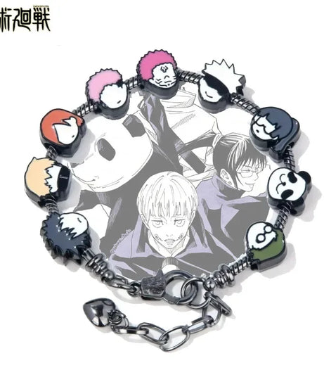 Anime Cute Metal Jujutsu Kaisen DIY Bracelet Fushiguro Megumi Yuji Pendant Detachable Bracelet Fans Cosplay Gift Jewelry
