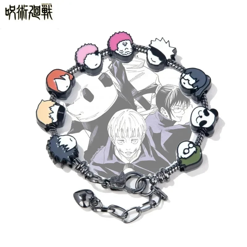 Anime Cute Metal Jujutsu Kaisen DIY Bracelet Fushiguro Megumi Yuji Pendant Detachable Bracelet Fans Cosplay Gift Jewelry
