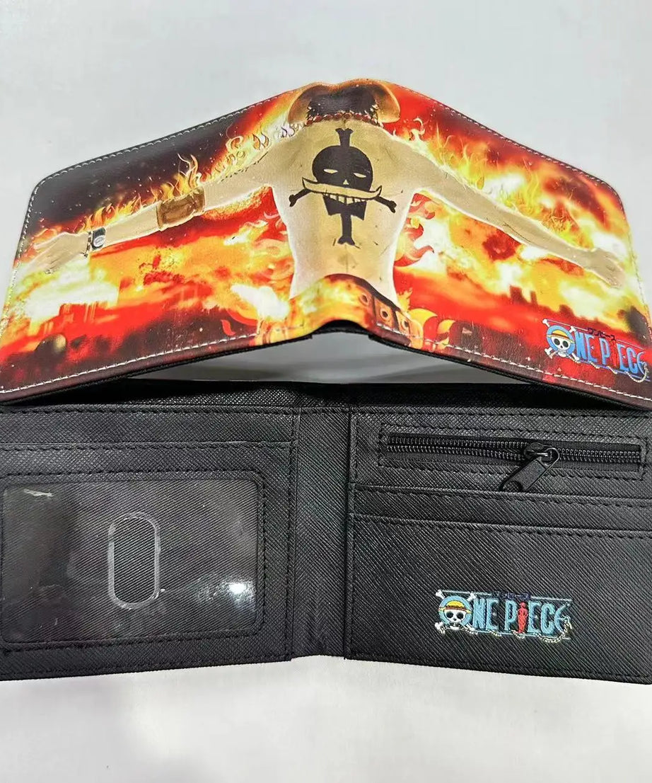 ONE PIECE Monkey D. Luffy Ace PU Wallet Kawaii Waterproof Foldable Multi-functional Portable Card Bag Coin Purse Boy Gift