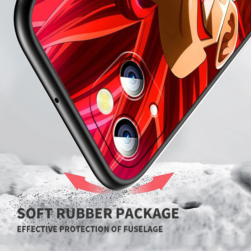 Dragon Ball Z Black Soft Case for iPhone 15/14/13/12/11/XS/X/8/7/SE