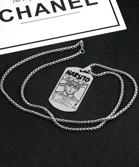 Naruto Kakashi Necklace Pendant Stainless Steel Chain Fashion Alloy Student Children Creative Necklace Clothing Accessories Gift