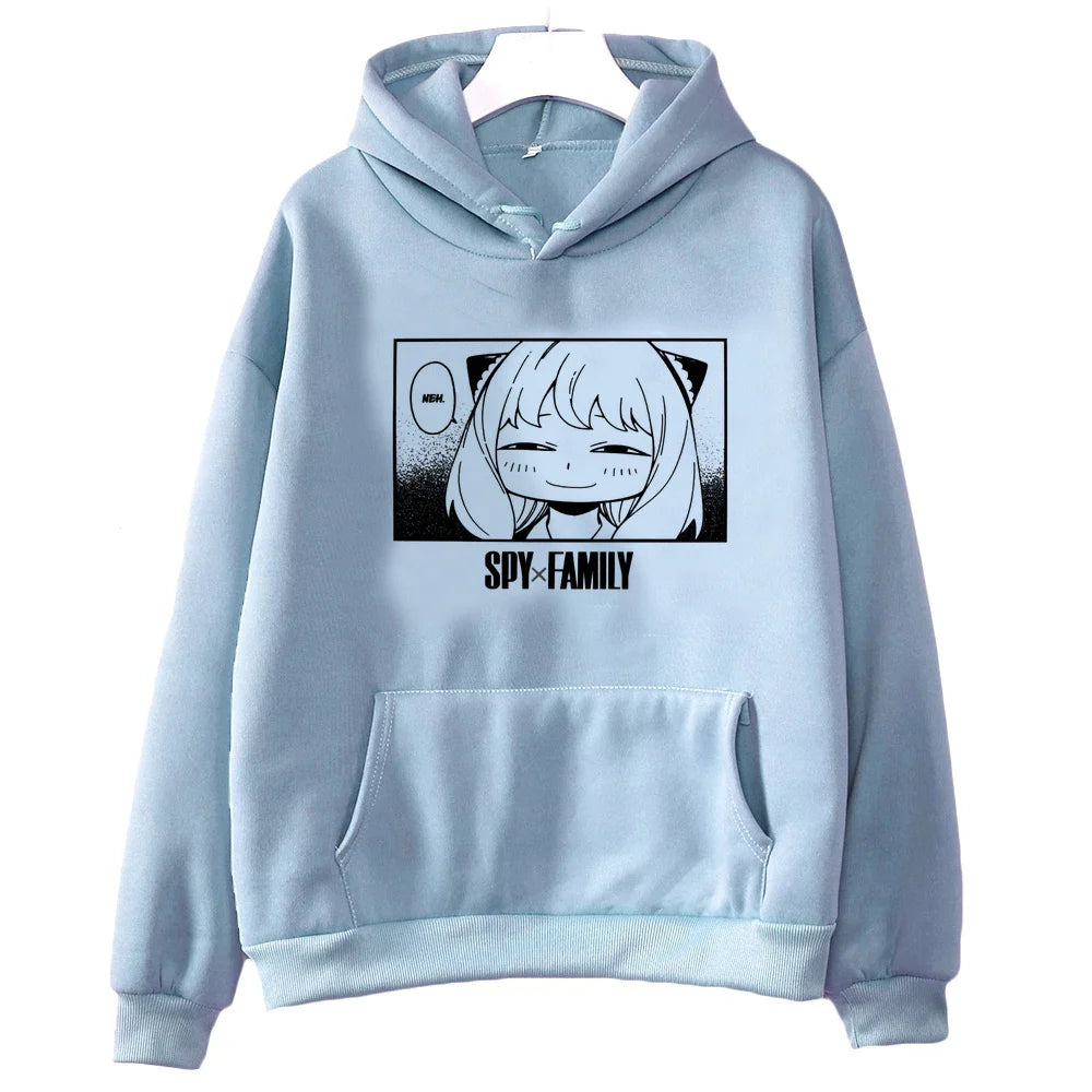 Spy x Family Anya Smug Manga Eyes Graphic Fleece Hoodie Korean Streetwear