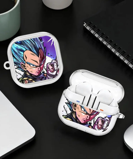 Clear Earphone Cases Cover With Hook Case For Samsung Galaxy Buds 3Pro 4Pro Live 3 FE 2Pro 2 4 Pro Master Roshi V-Vegeta