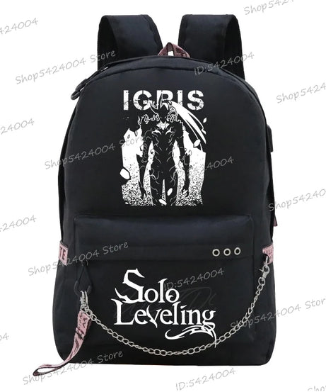 Solo Leveling Backpack – Sung Jinwoo Anime School Bag for Teens & Adults