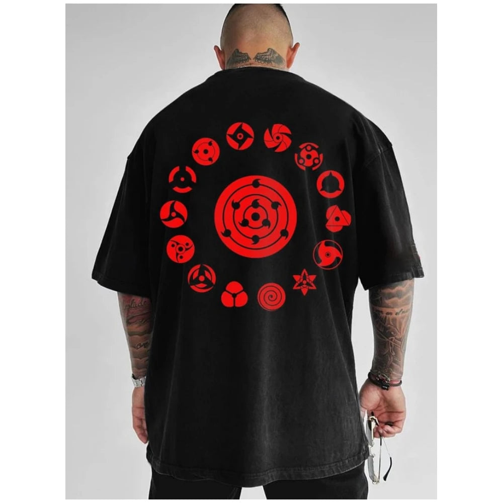 Anime Naruto 2D Graphic Print T-Shirt – Summer Casual Oversized Short Sleeve Tee for Men 5