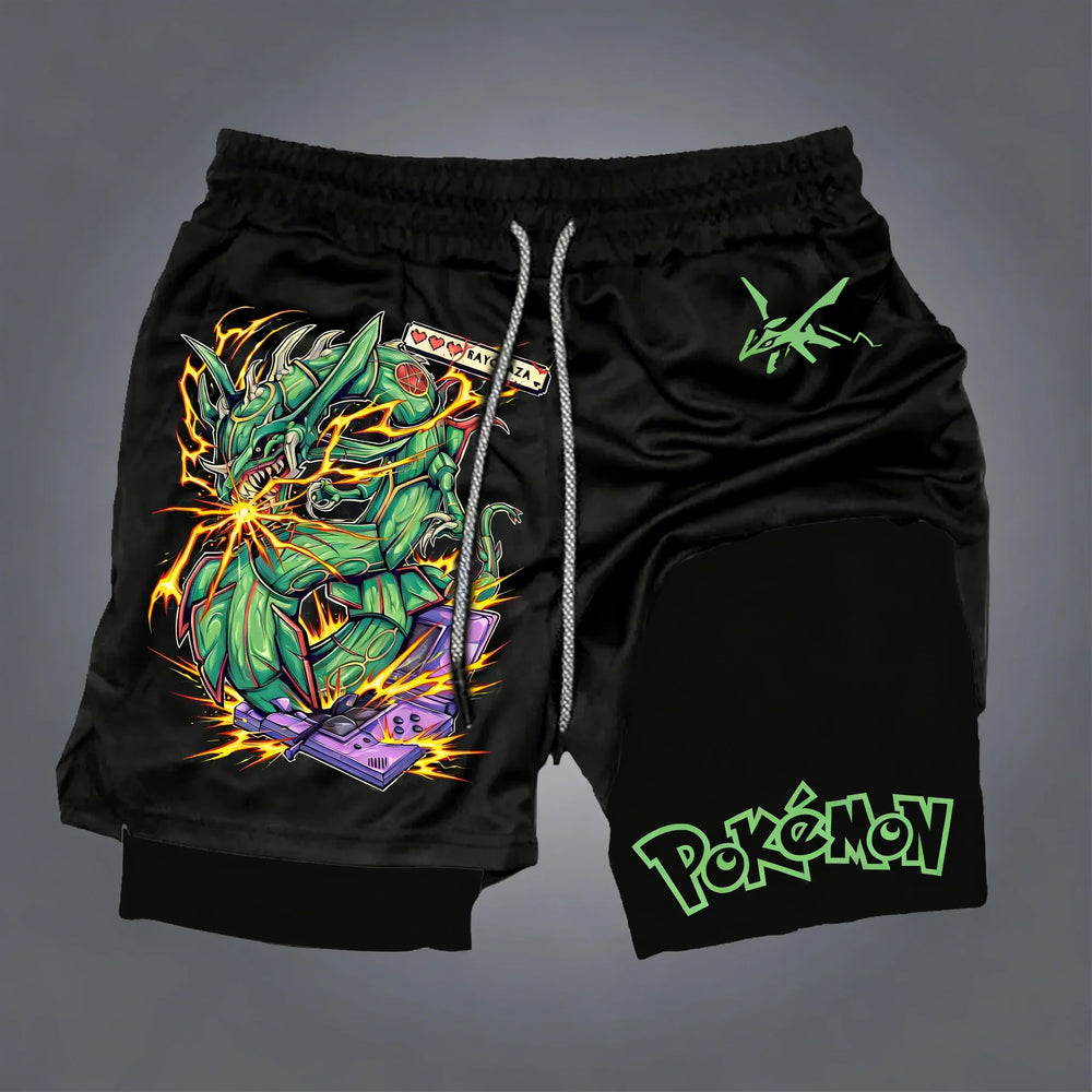Pokémon Anime Printed Double Layer Shorts – Premium Mesh Fitness & Running Pants for Men 6