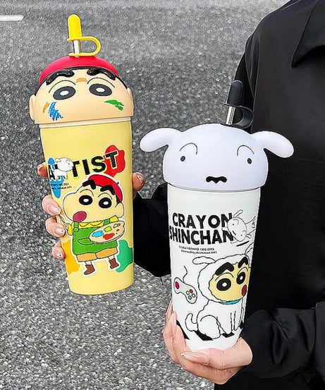Crayon Shin-Chan Stainless Steel Thermos Mug – 600ml Anime Tumbler with Straw