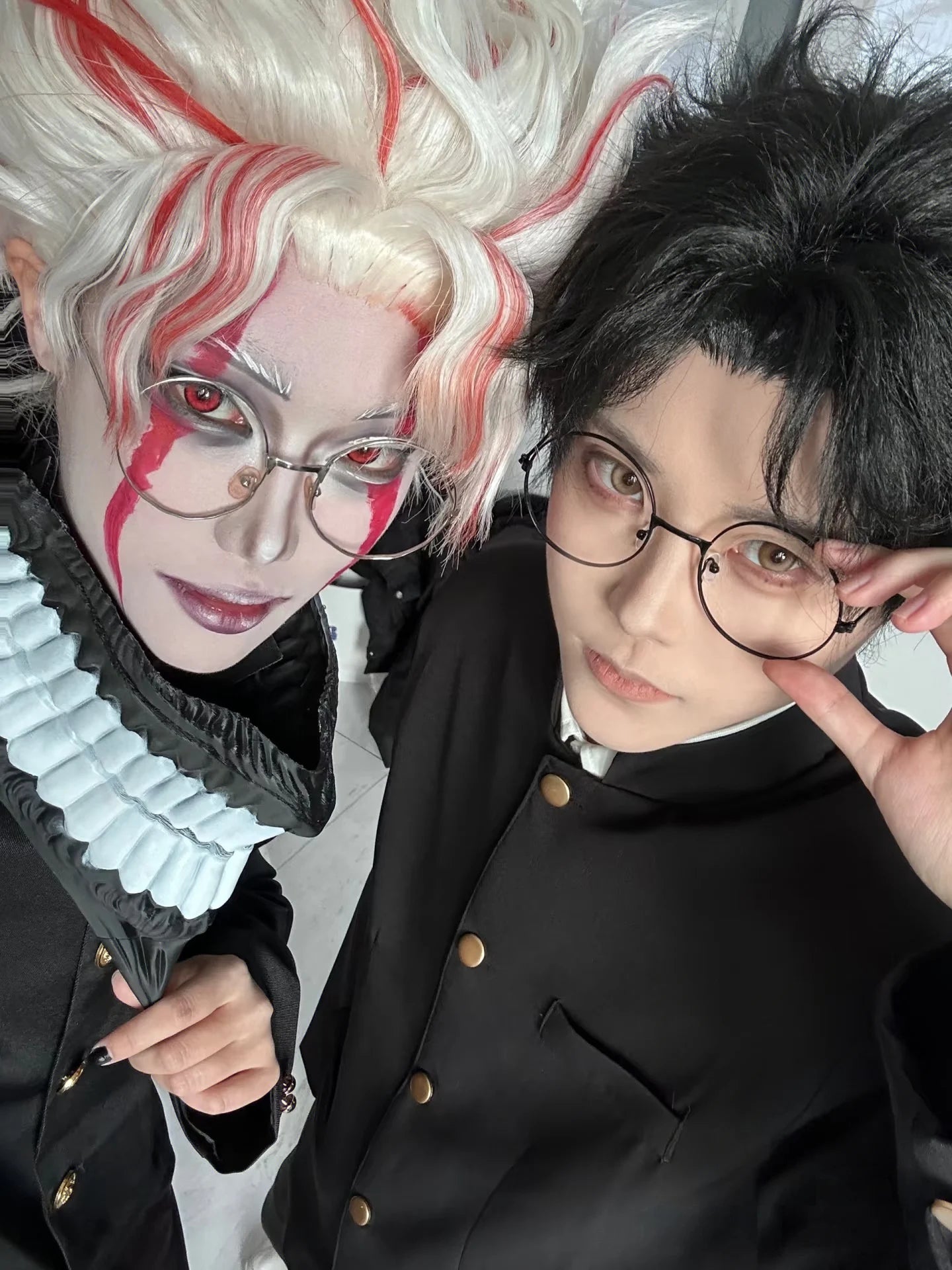 Ken Takakura Cosplay Costume Wig Anime Dandadan Okarun School Uniform Black Jacket Pants Gakuran Glasses Halloween Party Men