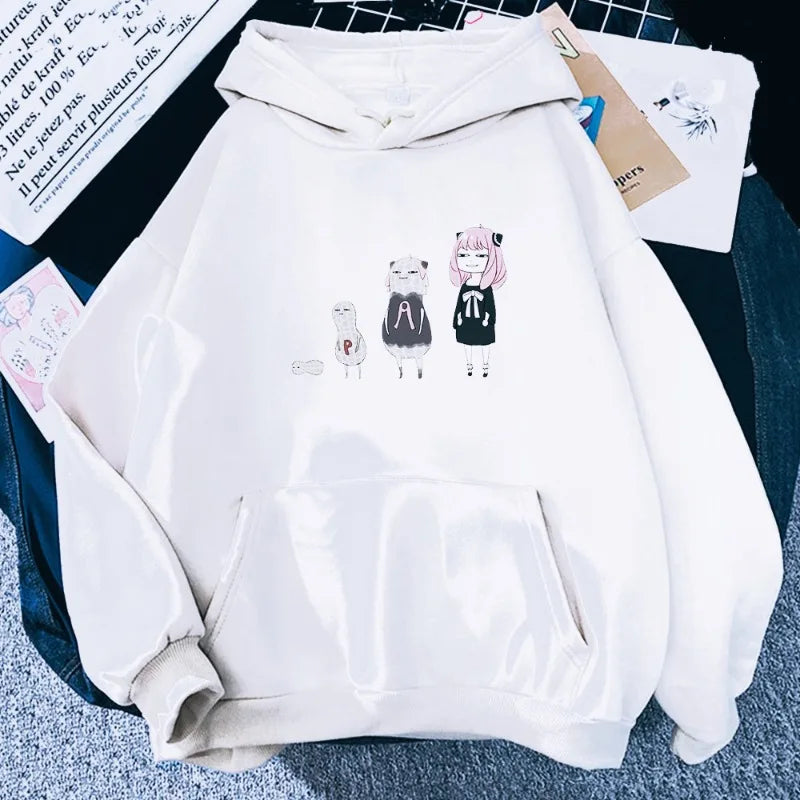 Spy x Family Anya Peanut Evolution Graphic Oversized Hoodie Korean Streetwear 6