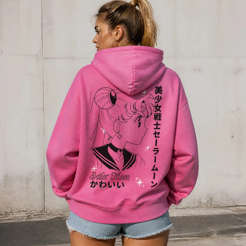 Sailor Moon Graphic Women's Hoodie – Sweet Y2K Streetwear Pullover Sweatshirt 4