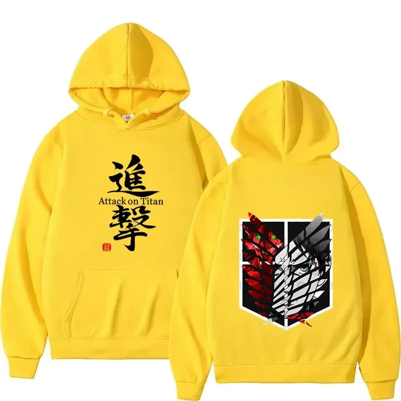 Attack on Titan Anime Fleece Hoodie – Cozy Fall Winter Streetwear Pullover for Men & Women 4