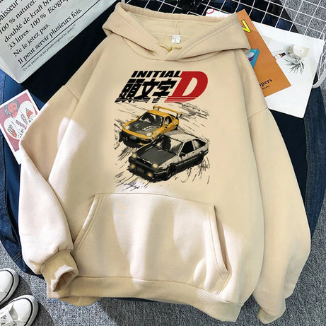 anime hoodie initial d pullover vintage sweatshirt