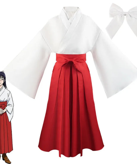 Anime Jujutsu Kaisen Iroi Utahime Cosplay Costume Utahime Iroi Kimono Uniform  Halloween Costume for Women+bowknot