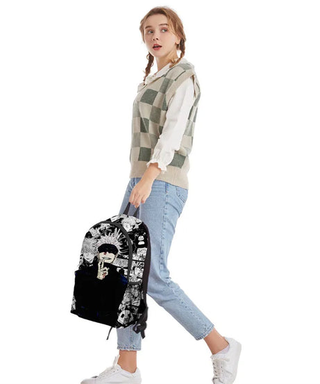 Anime Satoru Gojo School Backpack Laptop Backpack Boys Girls Teens School Bag Travel Bag Mochila Shoulder Bag