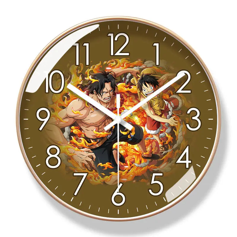 One Piece Wall Clock – Luffy, Zoro & Chopper Silent Quartz Anime Home Decor