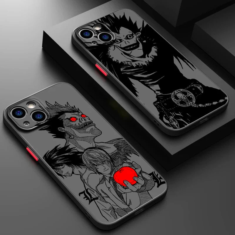 Death Note Cool Art Anime Frosted Translucent For Apple iPhone 16 15 14 13 12 11 XS XR X Pro Max Plus Mini Matte Phone Case