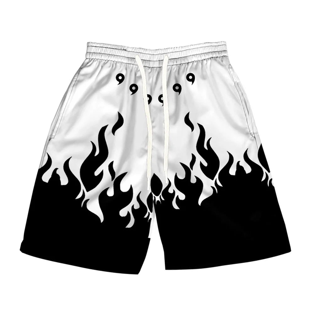 Anime Naruto Akatsuki Cloud 3D Print Shorts – Quick-Dry Mesh Beach & Casual Sports Shorts 6