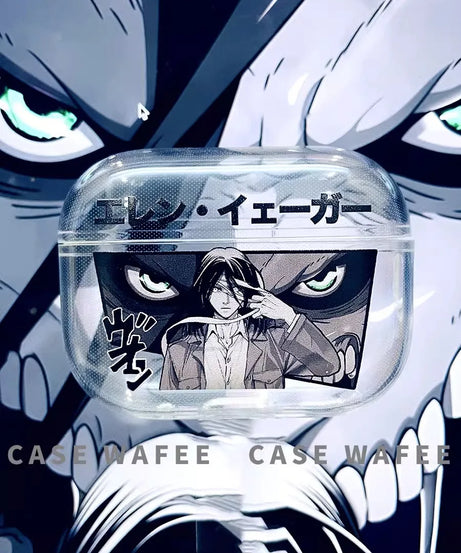 Anime Attack on Titan Earphone Case For Apple iPhone Charging Box For AirPods 42 3 Pro2 Clear wireless Bluetooth headphone case