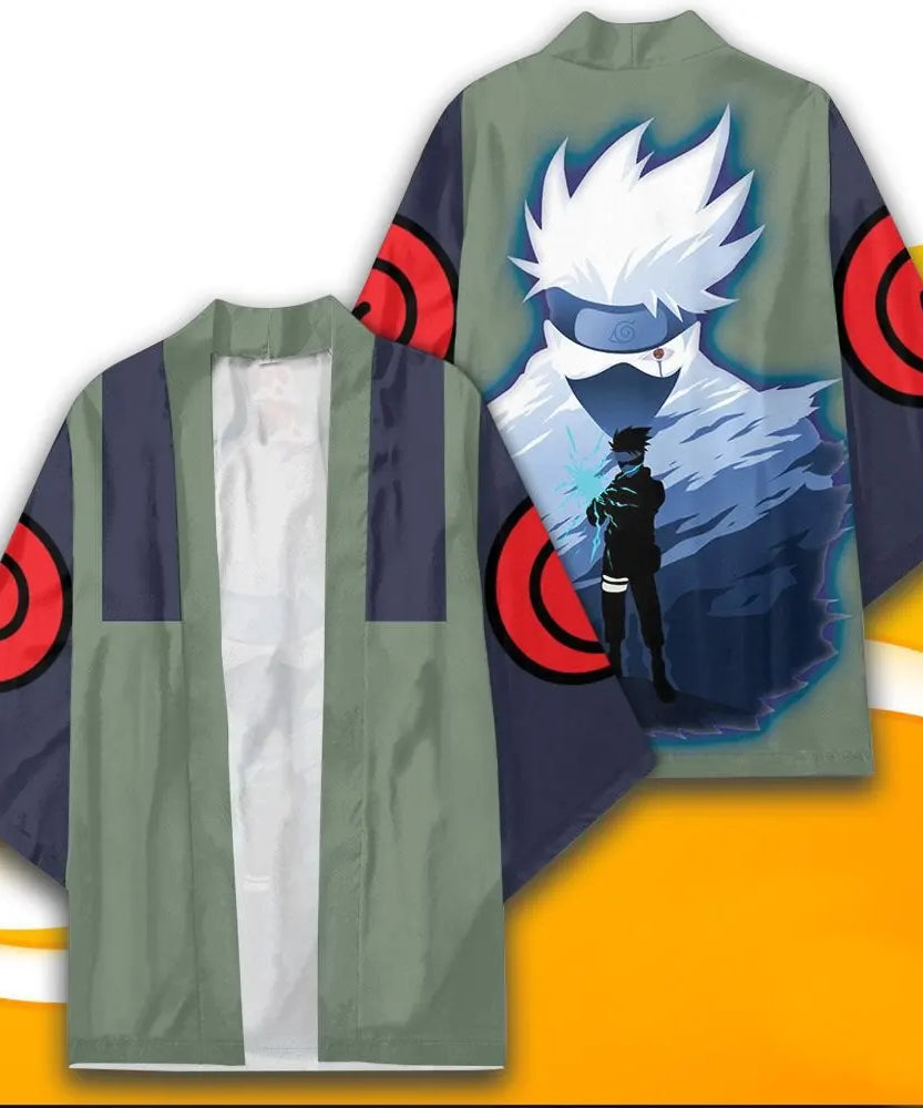 Uchiha Itachi shirt  Kimono Cardigan Print Crow Loose Blouse Shirt Haori Obi Asian Clothes Harajuku Streetwear