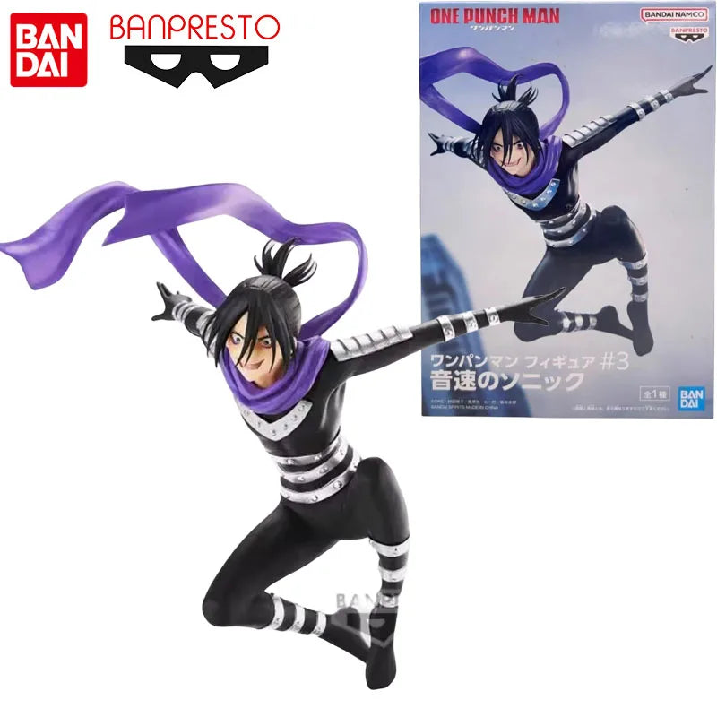 Bandai Genuine ONE PUNCH-MAN Anime Figure Banpresto Speed Sonic Action Figure Toys