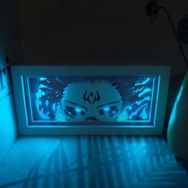 Anime Jujutsu Kaisen Gojo & Sukuna 3D Paper-Cut Lightbox – Double-Sided LED Night Light 5