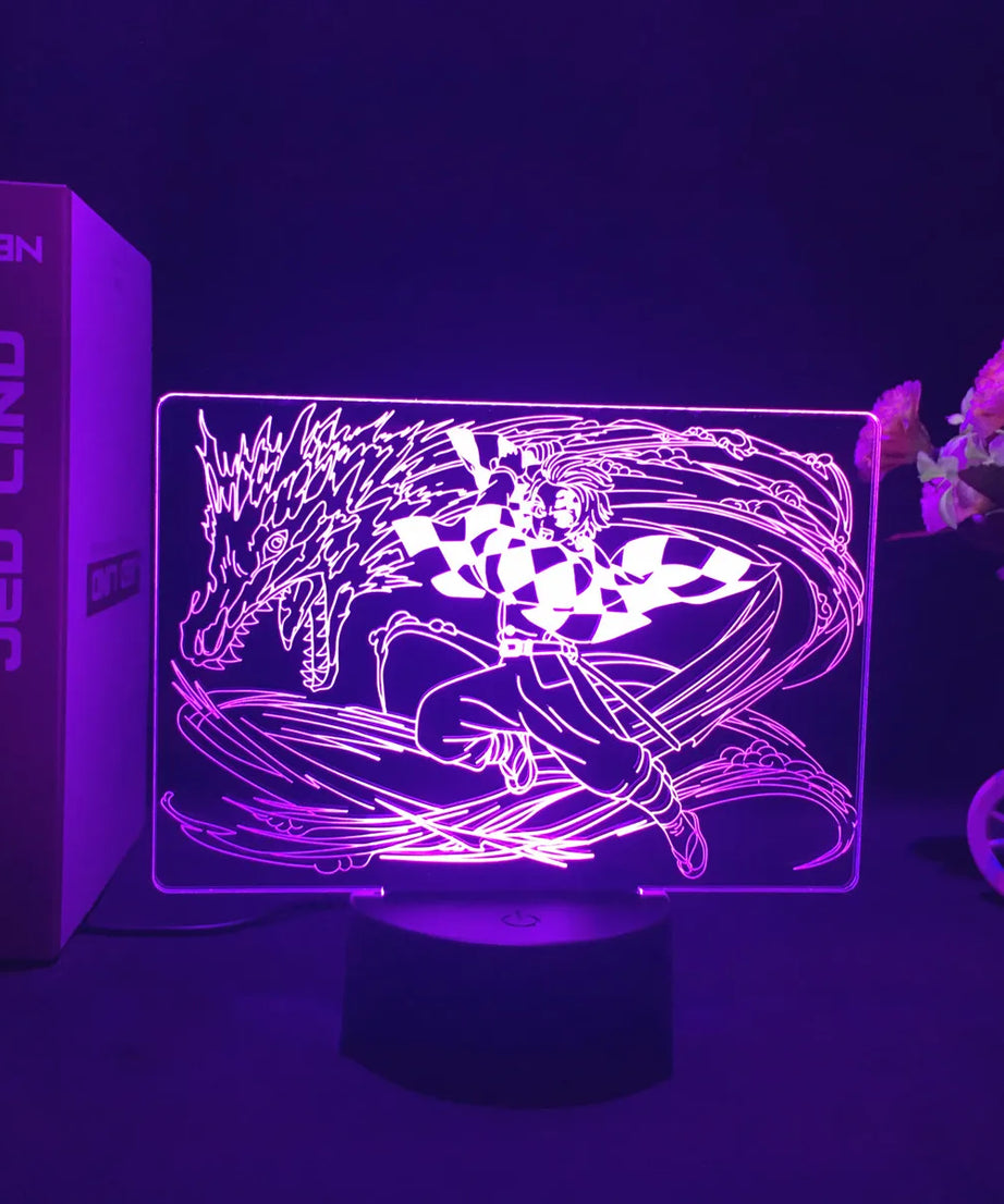 Anime Demon Slayer 3D LED Nightlight Figure for Kids Child Bedroom Decor Cool Kimetsu No Yaiba Lamp Gift Dropshopping